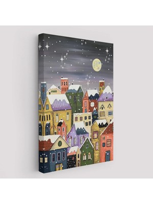 Beta Moda Hub Londrada Kış Gecesi Dekoaratif Duvar Tablosu-