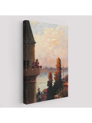 Beta Moda Hub Galata Kulesinde Ezan Okudan Adam Duvar Tablo-