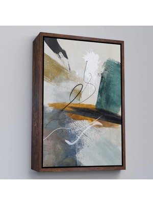 Beta Moda Hub Ahşap Çerçeveli Yağlıboya Görünümlü Soyut Tablo-