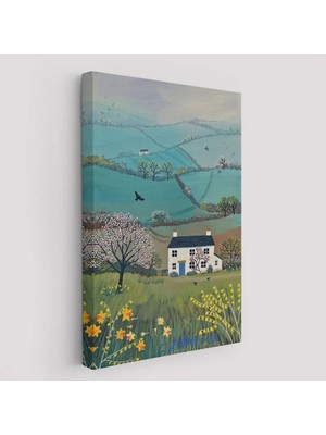 Beta Moda Hub Ingiliz Köy Evi Manzarası Duvar Tablosu-