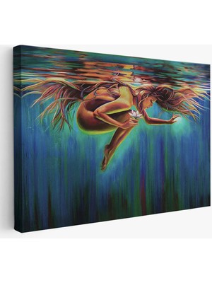 Beta Moda Hub Su Altındaki Kadın Dekoratif Duvar Tablosu-