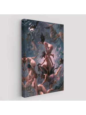 Beta Moda Hub Şabat'a Giden Cadılar, Luis Ricardo Falero Vision De Faust 1878 Vintage Kanvas Tablo-