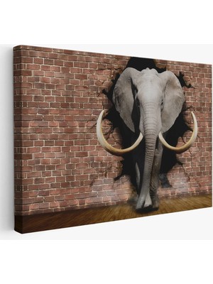Beta Moda Hub Duvardan Çıkan Fil Dekoratif Kanvas Duvar Tablosu-