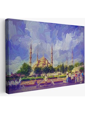 Beta Moda Hub Sultan Ahmet Camii Yağlıboya Görünüm Dekoratif Kanvas Duvar Tablosu-