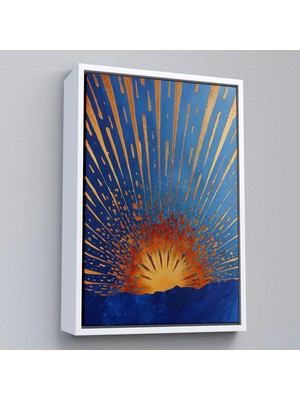 Beta Moda Hub Ahşap Çerçeveli Soyut Güneş Tablosu-