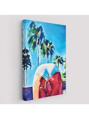 Beta Moda Hub Bacaklarının Arasından Orta Parmak Işareti Yapan Kadın Tablosu-