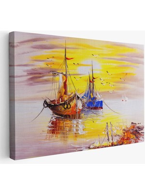 Beta Moda Hub Venedik Italya Yağlıboya Görünüm Dekoratif Kanvas Duvar Tablosu-