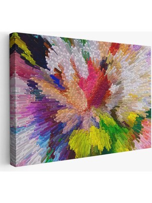 Beta Moda Hub Soyut Sanatsal Yağlıboya Görünüm Dekoratif Kanvas Duvar Tablosu-