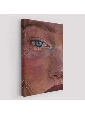 Beta Moda Hub Mavi Gözlü Kız Dekoratif Duvar Tablosu-