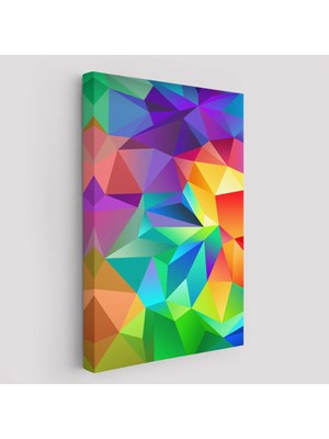 Beta Moda Hub Renkli Geometrik Şekiller Çok Renkli Soyut Kanvas Tablo-