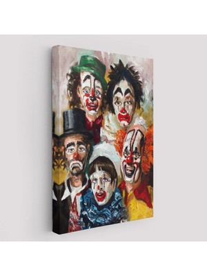 Beta Moda Hub Mutsuz Palyaçolar Dekoratif Duvar Tablosu-
