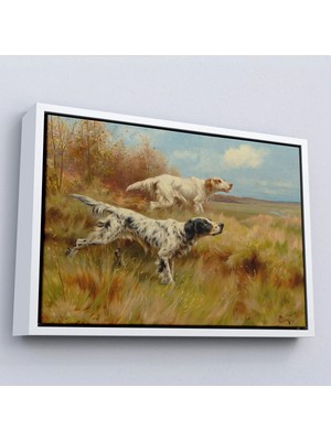 Beta Moda Hub Ahşap Çerçeveli Çoban Köpekleri Tablosu-