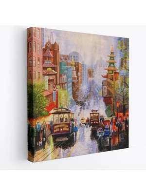 Beta Moda Hub Aşağı California Sokak Gelen Nob Hill Thomas Duvar Tablosu-