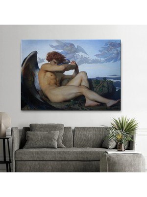 Beta Moda Hub Alexandre Cabanel Fallen Angel's Eyes Kanvas Duvar Sanatı, Klasik Sanat Tablo-