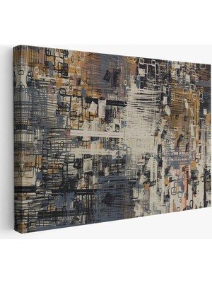 Beta Moda Hub Soyut Geometrik Dekoratif Kanvas Duvar Tablosu-