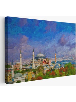 Beta Moda Hub Ayasofya Camii Yağlıboya Görünüm Kanvas Duvar Tablosu-