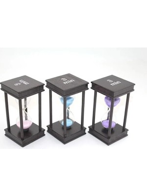 Mdk Ahşap Kumsaati 3 Dakika - 13X6 cm Dekoratif Modern Zaman Ölçer No:3