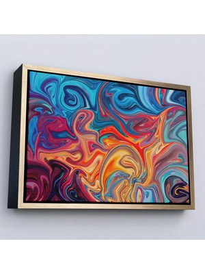 Beta Moda Hub Ahşap Çerçeveli Renkli Mermer Desenli Tablo-