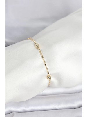 Bazarhane cm 14K Gold Renk Damla Topçuk Model Kadın Bileklik
