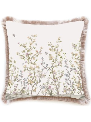 Adawall Ince Yapraklı Mini Çiçekler Dekoratif Kırlent