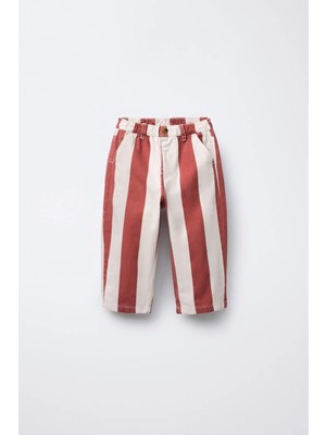 La'ciel Paris Çizgili Kanvas Pantolon