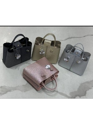 Özüm Çanta Kadın Simli Kol ve Omuz Çantas Siyah