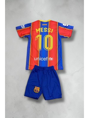 Çağrı Giyim Nostaljik Barcelona Çubuklu Messi Çocuk Forma