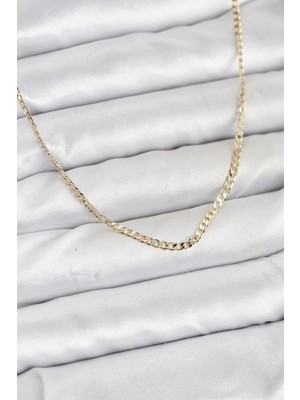 Bazarhane cm 14K Gold Renk Pirinç Zincir Model Kadın Kolye