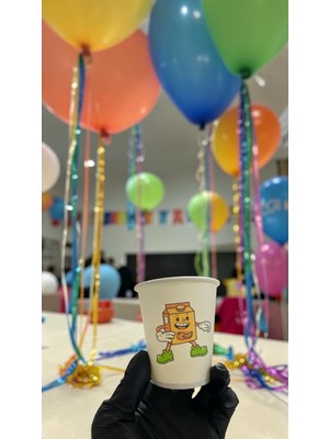 SBStrend Süngerbob Doğumgünü Etkinlik Parti Temalı Tek Kullanımlık 7 Oz 100 Adet Karton Bardak