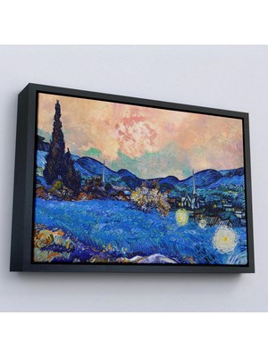 Beta Moda Hub Ahşap Çerçeveli Vincent Van Gogh - Yeniden Düzenlenen Manzara Tablo-