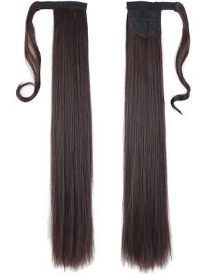 Kaia Life Bağlamalı Düz At Kuyruğu / Koyu Kahve