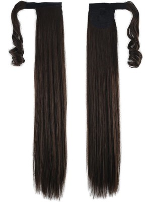 Kaia Life Bağlamalı Düz At Kuyruğu / Açık Kahve