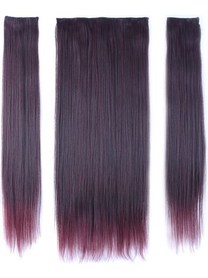 Kaia Life Fiber Sen Düz Yarım Ay + 2 Yan Çıt Çıt / Koyu Kızıl