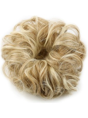 Kaia Life Lı Lastikli Topuz Toka / Karamel Platin Röfleli