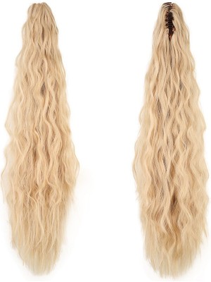 Kaia Life Tokalı Kabarık Dalgalı At Kuyruğu / Balköpüğü Beyaz Platin Röfleli