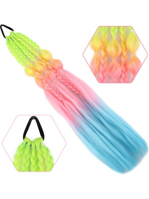 Kaia Life Bn ve Düz Salaş Örgülü Lastikli At Kuyruğu / ACM07