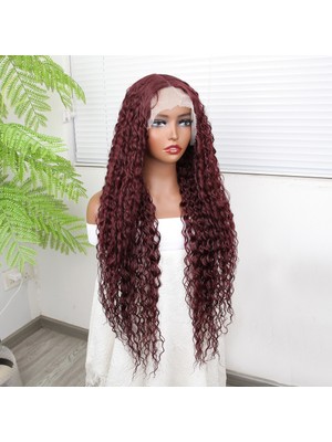 Kaia Life Afro Dalga Kızıl Kahve Fiber Sen Tül Peruk