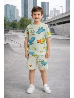 GMG Collection Baby Rahat Giyim Şort Tişört Pijama Takımdinocars