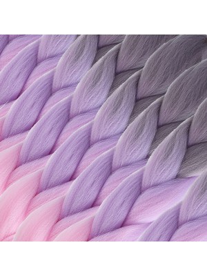 Kaia Life Afrika Örgülük Ombreli Sen  100 Gr. / Soft Gri / Lila / Pembe