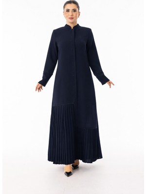 Zerenay Moda 5608 Alt Kısım Plise Detaylı Önü ve Kol Ucu Taş Detaylı Arabiyeli  Krep Ferace#26#