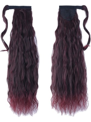 Kaia Life Bağlamalı Kabarık Dalgalı At Kuyruğu / Koyu Kızıl