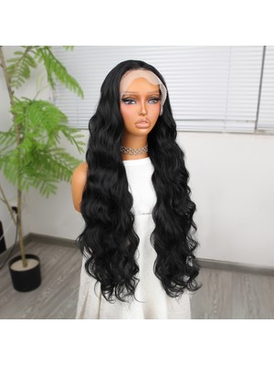 Kaia Life Siyah Ekstra Uzun Fiber Sen Dalgalı Tül Peruk