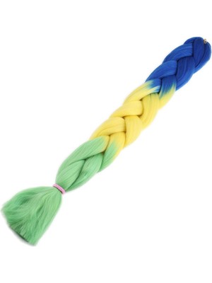 Kaia Life Afrika Örgüsü ve Rasta Için Sen Ombreli  / Lacivert / Sarı / Fıstık Yeşili