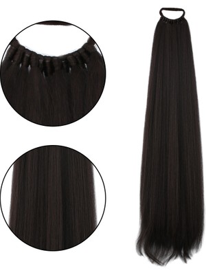 Kaia Life Lastik Tokalı At Kuyruğu Düz / Kızıl Kahve