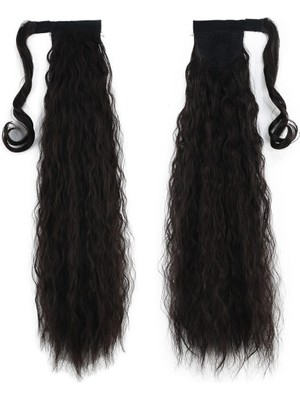 Kaia Life Bağlamalı Kabarık Dalgalı At Kuyruğu / Kahverengi