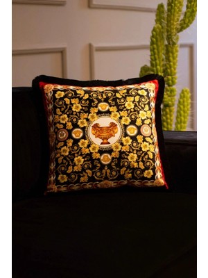 Adawall Kırmızı Barok Tarzı Dekoratif Kırlent