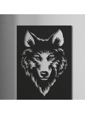SS Cnc Sscnc Dekoratif Lazer Kesim Kurt (Wolf) Duvar Tablosu (40X30 Cm)