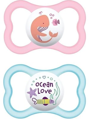 Mam Air Matte Emzik 6–16 Ay – 2’li Paket (Kız Bebek, Hassas Ciltler Için, Bpa’sız) Steril Kutusunda