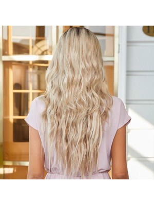 Kaia Life Kumral Ombre/ Balköpüğü Platin Röfleli Orta Boy Tül Peruk