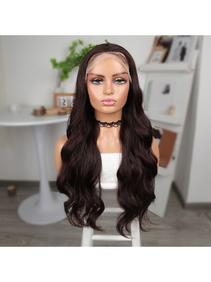 Kaia Life Kahve Karamel Fiber Sen Geniş Dalgalı Tül Peruk